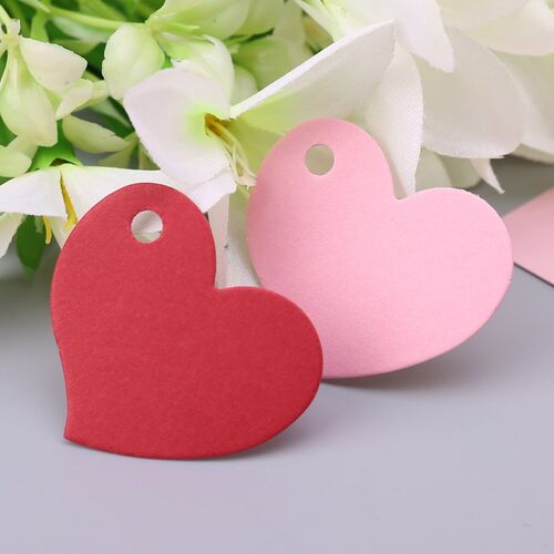 50Pcs Heart Shape Blank Kraft Paper Card Tag Label DIY Party
