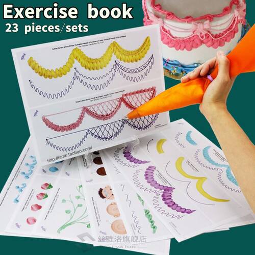 23pcs/set Cake Icing Piping DIY Practice Drawing Bod Templ