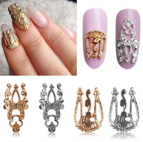 Charm 10pcs 3D Hollow Nail Art Alloy Tips Decoration Jewelry