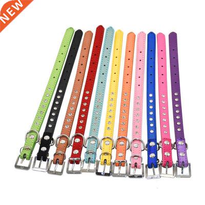 Small Dog Collar Crystal hot bling Rhinestone pu leather Pup