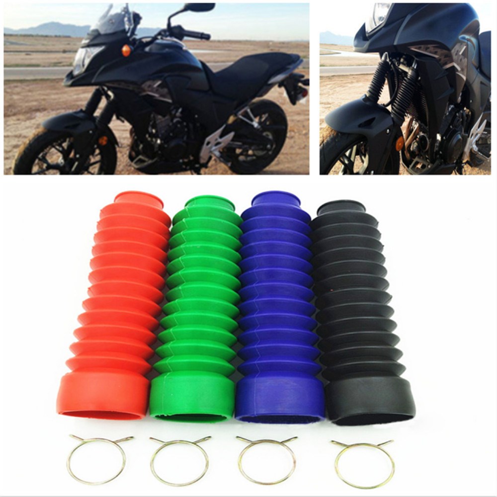 2Pcs Motorcycle Front Fork Cover Gaiters Gators Boot Shock P