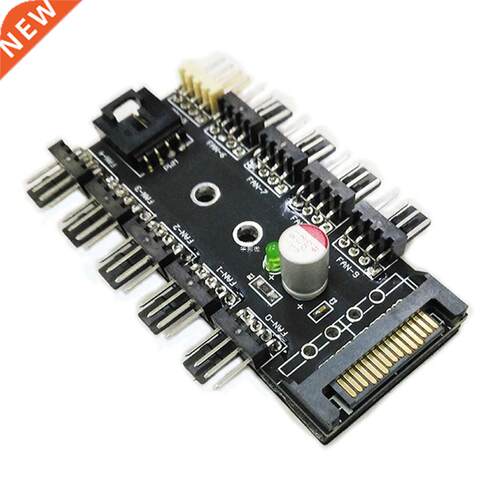 Computer Chassis Fan HUB SATA Port to 10 Way 12V  or 4Pin C