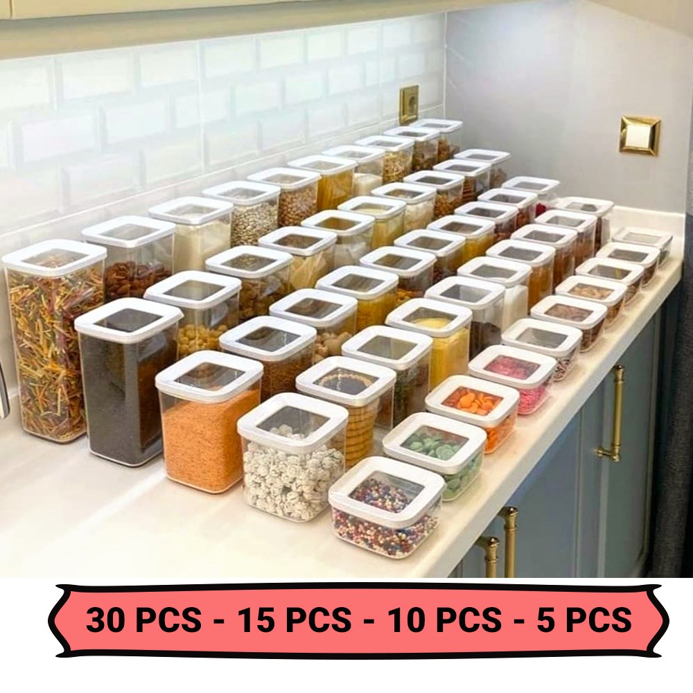 30 Pcs Square Storage Box for Kitchen Food Container Set Vac