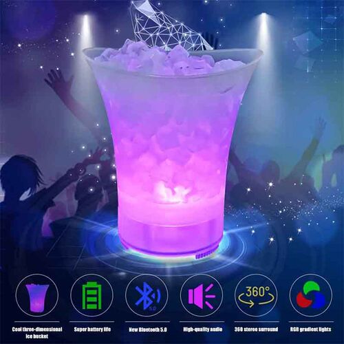 Portable Ice Bucket 5L Waterproof Plastic LED Ice Bucket Par