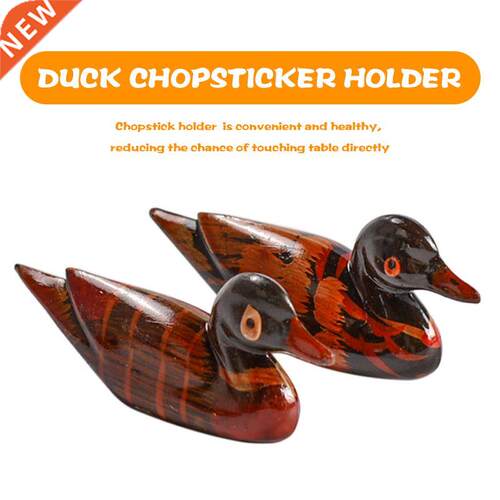 Fashon Vntage Resn Par Of Mandarn Ducks Chopstck Holde