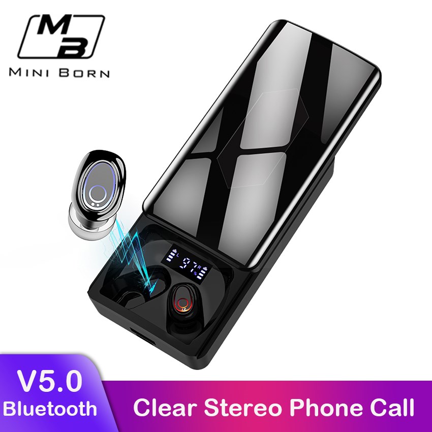 MiniBorn True Wireless Earbuds Mini Bluetooth Earphone Ster