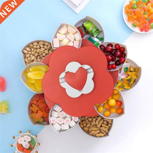 Rotating Petal Candy Box Snack Tray Case Nut Storage Box Ro