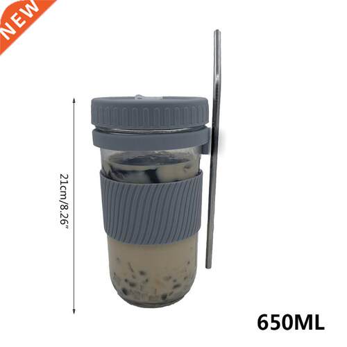 650ml/22oz Reusable Boba Cup Bubble Tea Cup Set Drinking Bot
