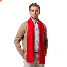 Fashion Winter Solid Color Men Red Scarf Luxury Brand Design