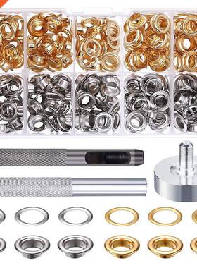 100 Sets 1/4 Inch Grommet Kit Grommets Eyelets with  Pieces