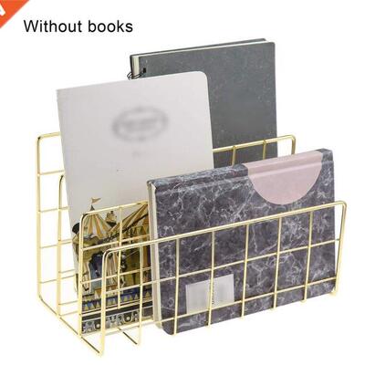 Durable and Convenient Wrought Iron Metal Three Grid Bookshe