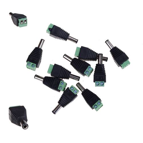 10 Pcs 12V 2. 5.5mm single color DC Power Male Plug Jack