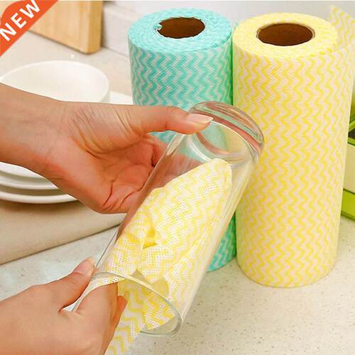 50 Pieces/rolls Kitchen Cleaning Dish Cloth Lazy Rag Scourin
