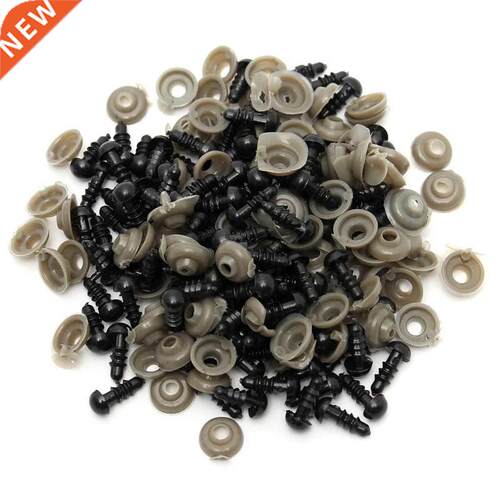 100PCs Black Plastic Doll Eyes Safety Eyes For Teddy Bear St