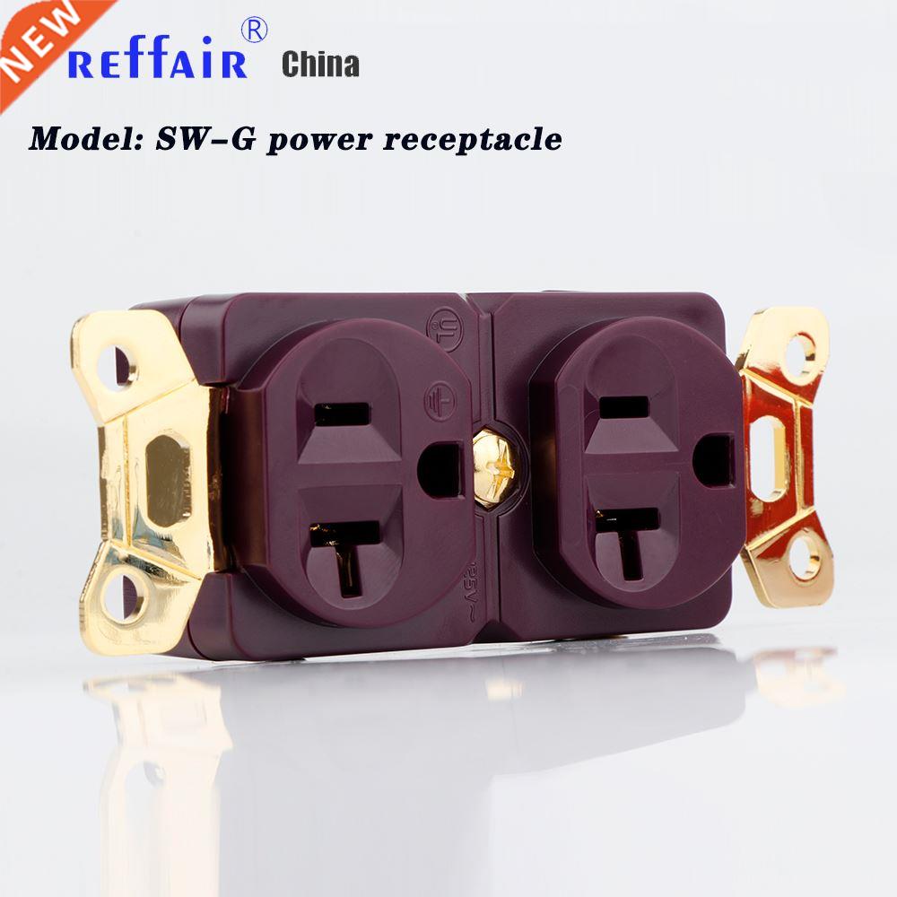 Preffar SW-G 100% Pure Red Copper Hgh Grade US Receptacle - 实物图