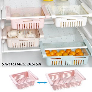 Adjustable Stretchable Refrigerator Organizer Drawer Basket