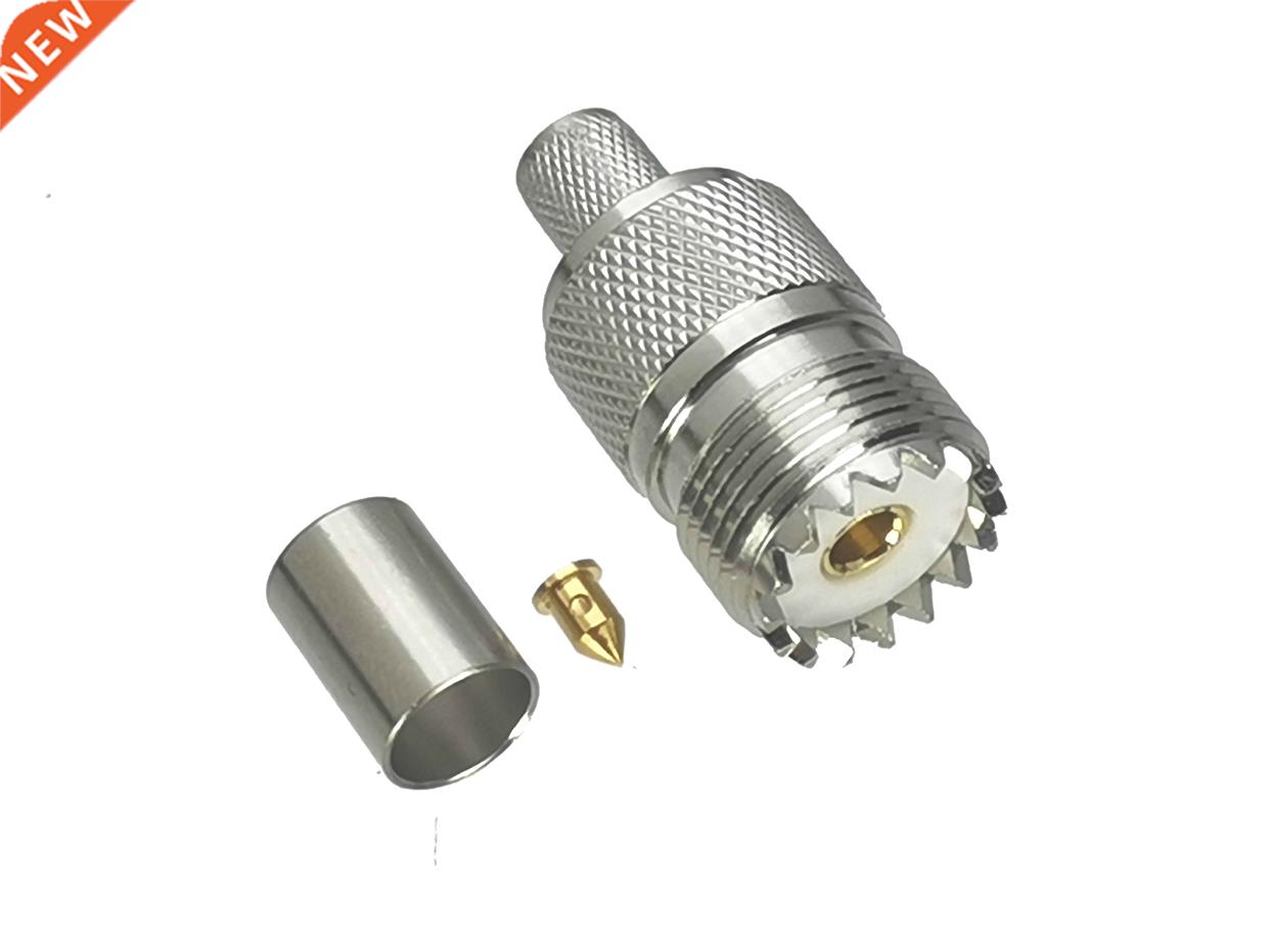 1Pcs Connector UHF SO239 Femle Jck Crimp RG5 RG6 LMR300 RF