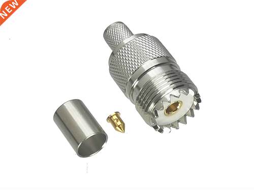 1Pcs Connector UHF SO239 Femle Jck Crimp RG5 RG6 LMR300 RF