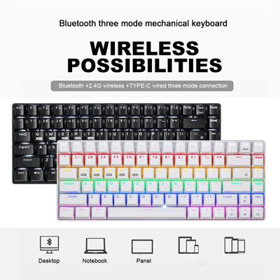 Mechanical Keyboard Gaming Keyboards 68Key Bluetooth 2.4GHz