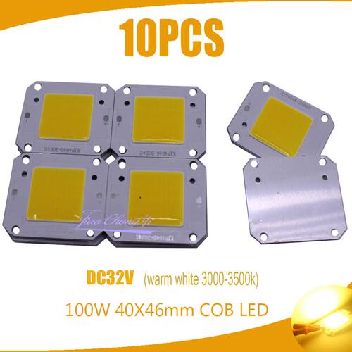 10 pieces 100W 40x46mm COB LED Chip warm white 000-500k 10