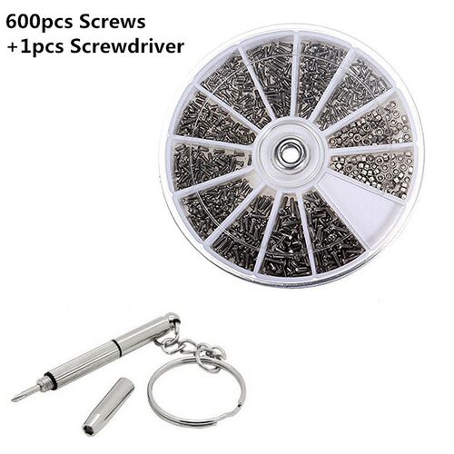 600Pcs 12 Kinds of Small Stainless Steel Screws Nuts Assortm