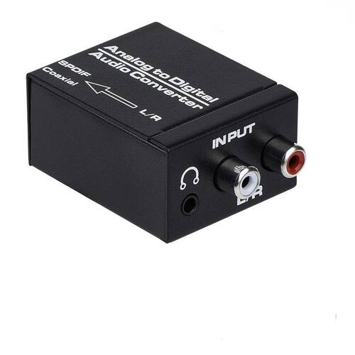 R/L RCA .5mm AUX Analog To Digital Audio Converter Coaxial