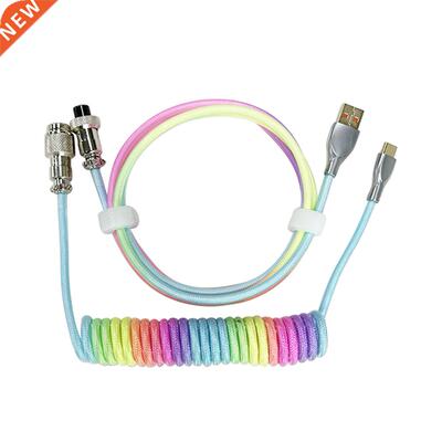 Mechanical Keyboard Aviator Cable Coiled Type-C USB Aviation
