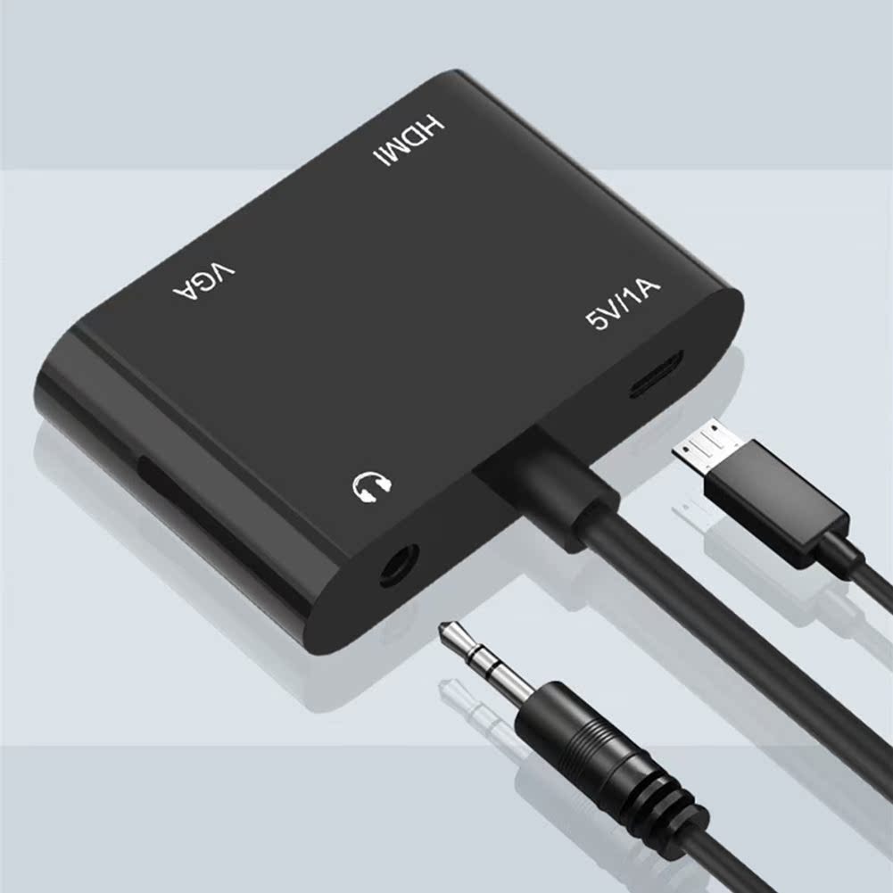 VGA to HDMI Compatible + VGA Adapter With 3.5mm Audio Conver