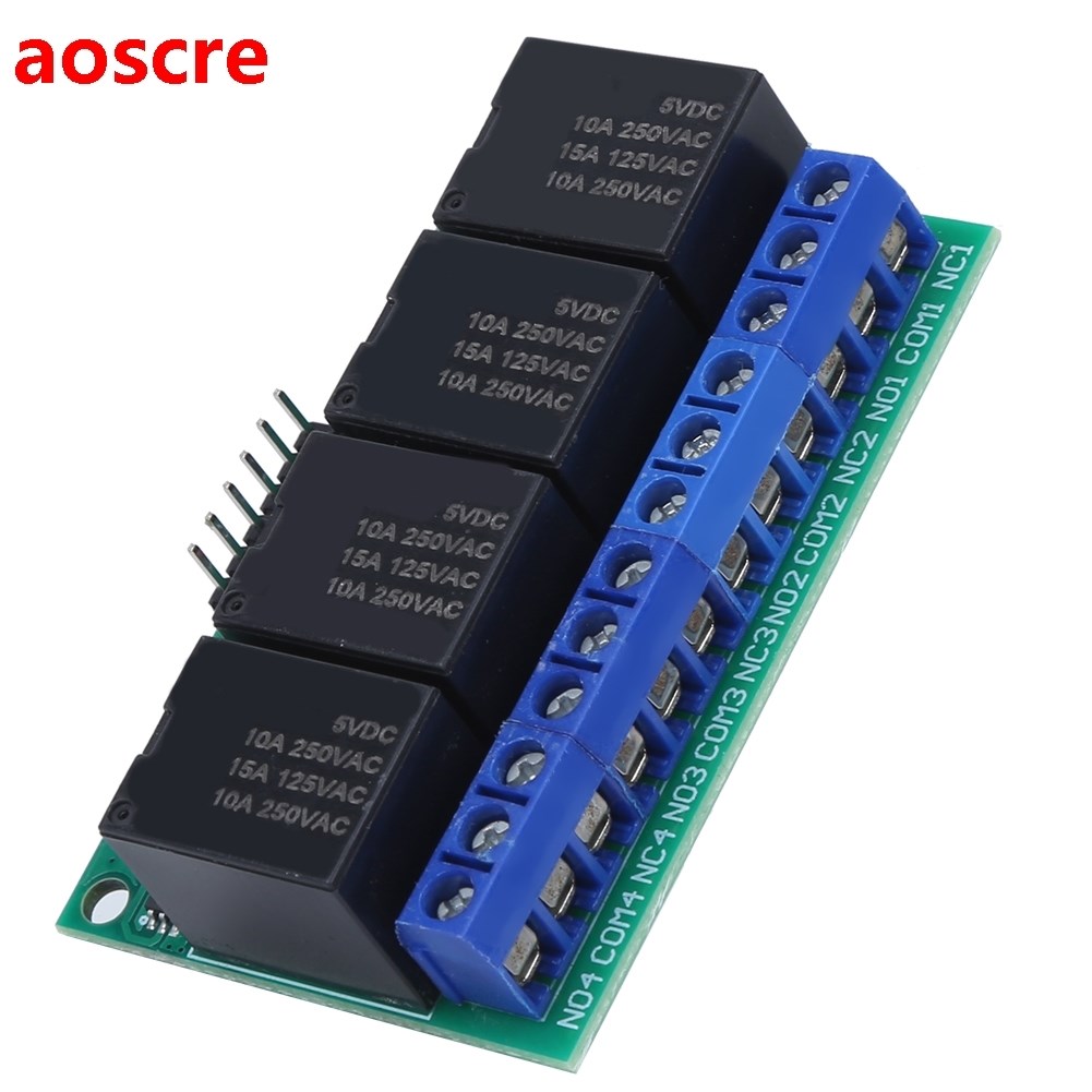 DC5V Relay Module 4ch Pulse Trigger Board Bistable Self-Lock