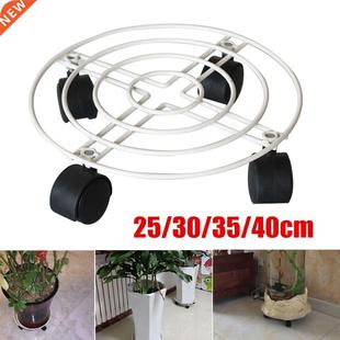 Garden Metal Stand 25/30/35/40cm Plant Pot Tray 4 Wheels Pla
