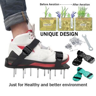 Lawn Aerator Shoes Grass Spiked Gardening Walking Revitalizi