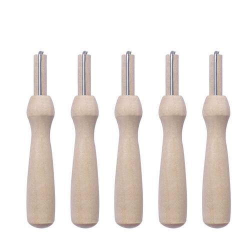 5pcs/lot Felting Needles Wool Pocked Tools Wooden Handle Wit