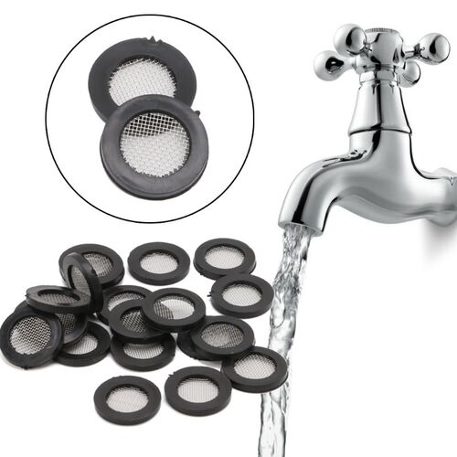 20pcs Seal O-Ring Hose Gasket Flat Rubber Washer Filter Net