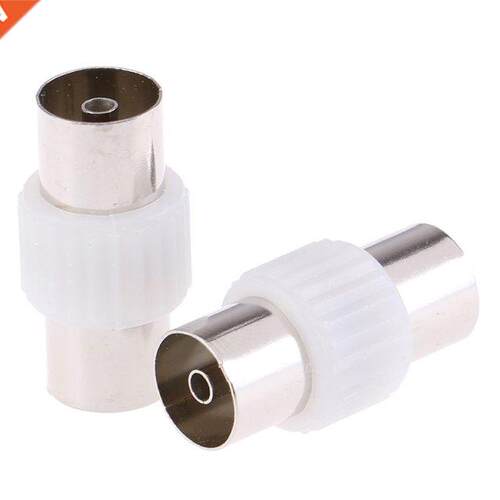 2pcs Female to Female Antennas TV Plug Jack RF Coaxial Adapt