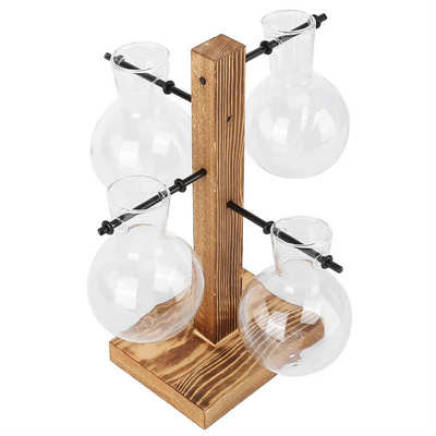 Flower Pot Vase Natural Wooden Rack for Bedroom for Home for