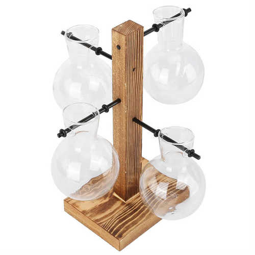 Flower Pot Vase Natural Wooden Rack for Bedroom for Home for