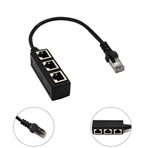 RJ45 Connector Adapter Easy to Use 1 Male to 2 or  Female A