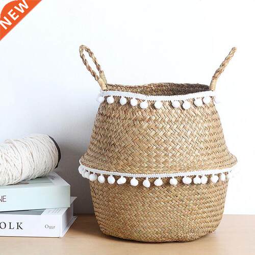 Wicker Basket Hanging Plant Baskets Garden Flower Vase Pot