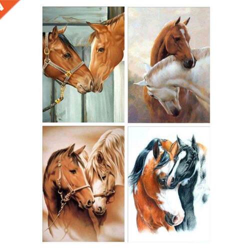 4 Pack Horse 5D  Diamond Painting Kits Full Drill Rhinest