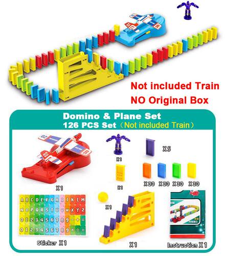 60pcs Electric Domino Car Train Vehicle Model Automatic Set