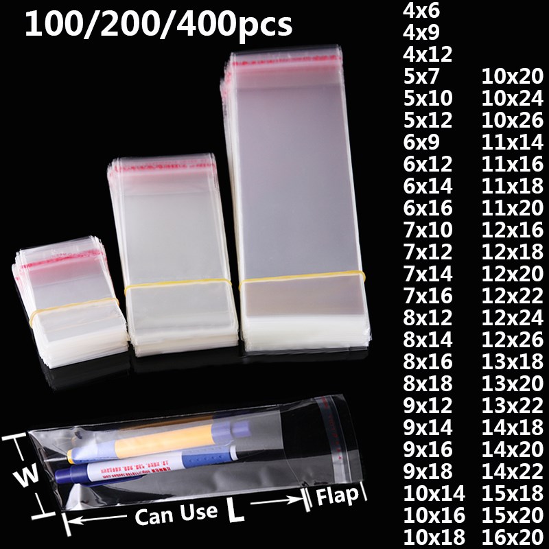 Transparent Self Sealing Small Poly OPP Plastic Bags Jewelry