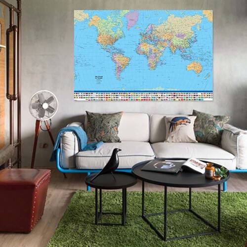 Political Map Of The World Miller Projection 5 Size Maxi Po