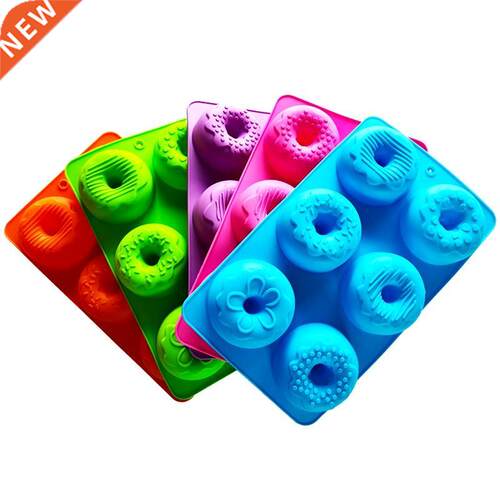 6-cavity Silicone Donut Baking Tray Non-stick Mold Making To
