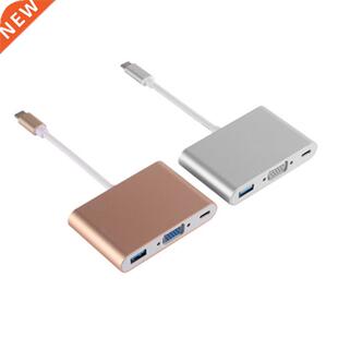 USB3.1 Type-C To VGA Converter Three-in-one Docking Cable On