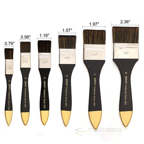 6 Pcs Artist Flat Paint Brush Large Wash Brushes Set for Var
