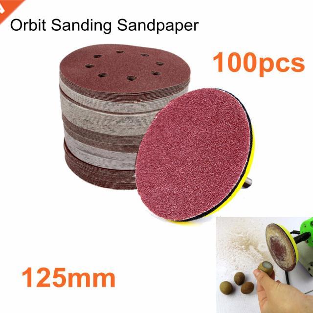 100pcs 125mm/5'' Orbit Sanding Polishing Sheet Sandp