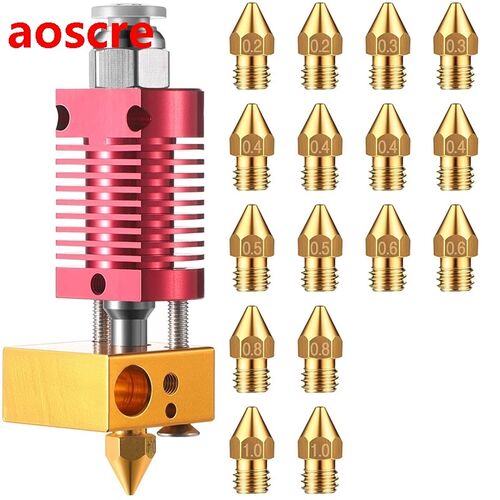 3D Printer Extruder Hotend with 16 Pieces 3D Printer Extrude