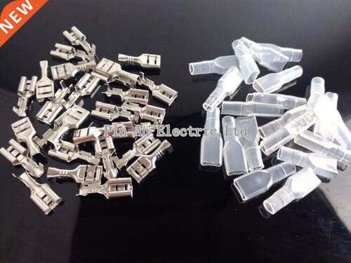 50 set 6.3mm Crimp Terminal Splice Female Spade Connector Sp