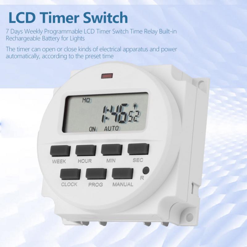 Digital Timer Switch 7 Days Weekly Programmable LCD Timer Sw