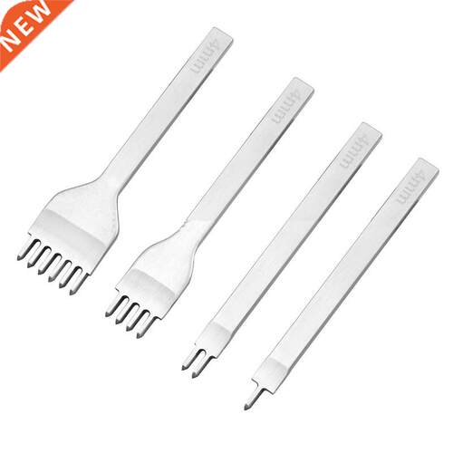 4Pcs/ set Leather Craft Tool Set Stainless Steel Hole Chisel